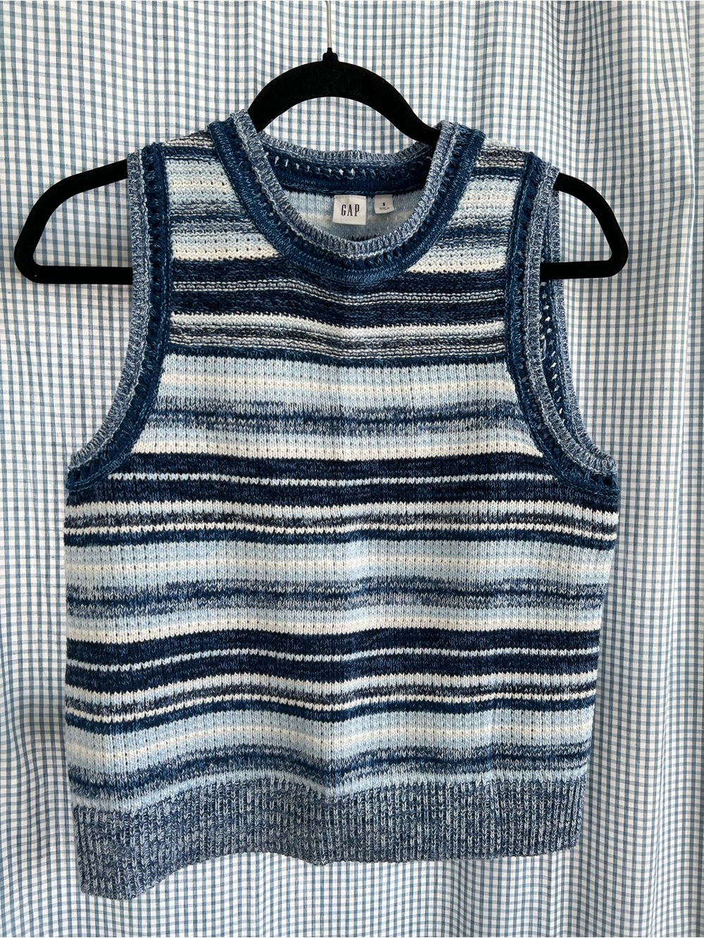GAP Blue Striped Knit Vest